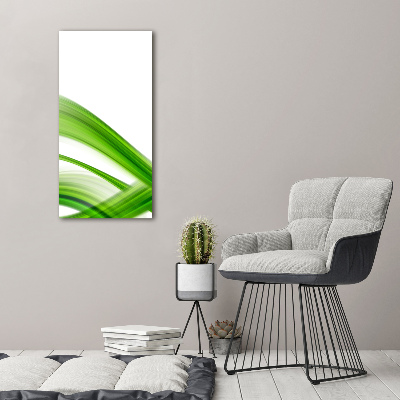 Cuadro decorativo en cristal con canto pulido vertical Onda abstracta