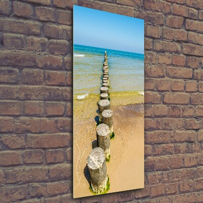Fotocuadro de cristal elegante para hogar vertical Rompeolas