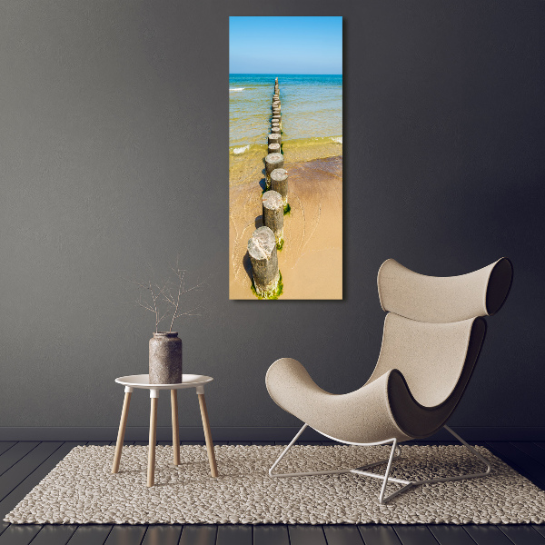 Fotocuadro de cristal elegante para hogar vertical Rompeolas