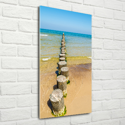 Fotocuadro de cristal elegante para hogar vertical Rompeolas
