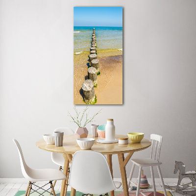 Fotocuadro de cristal elegante para hogar vertical Rompeolas