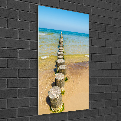 Fotocuadro de cristal elegante para hogar vertical Rompeolas