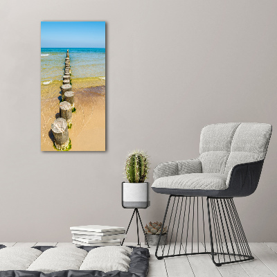 Fotocuadro de cristal elegante para hogar vertical Rompeolas