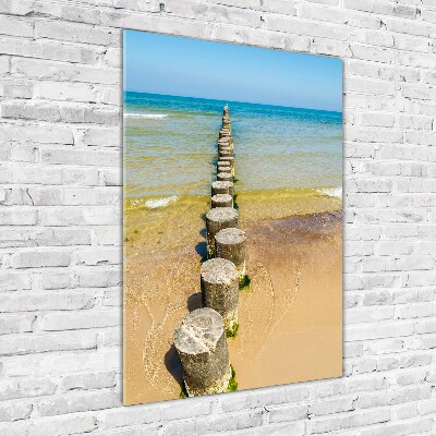 Fotocuadro de cristal elegante para hogar vertical Rompeolas