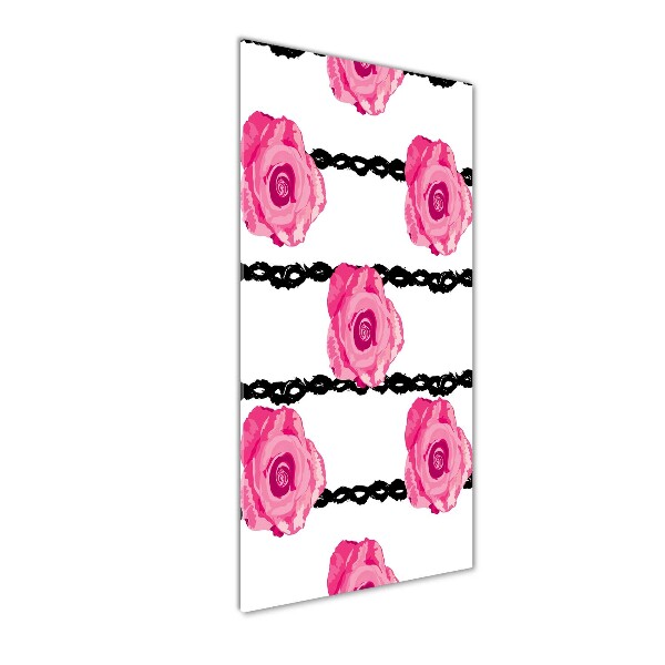 Fotocuadro de cristal elegante para hogar vertical Rosas