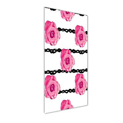 Fotocuadro de cristal elegante para hogar vertical Rosas