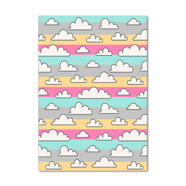 Cuadro de cristal moderno efecto brillo vertical Fondo de nubes de colores