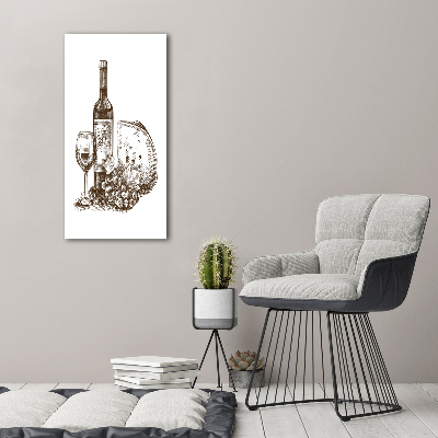 Fotocuadro de cristal elegante para hogar vertical Vino y aperitivos