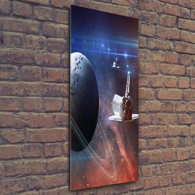 Cuadro de cristal moderno efecto brillo vertical Astronave