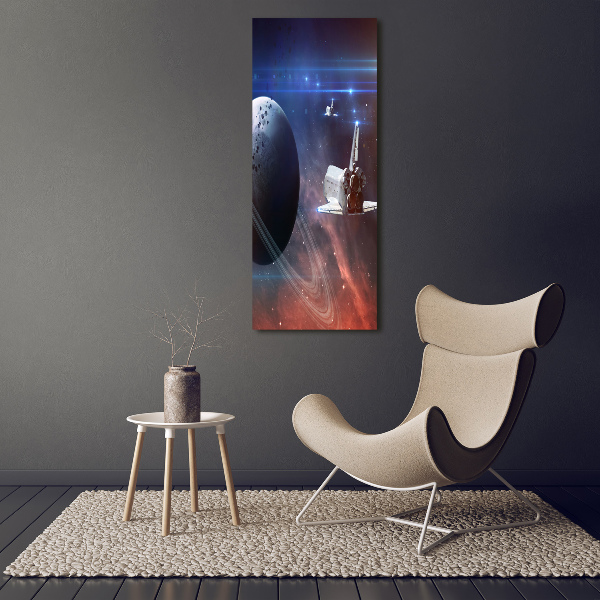Cuadro de cristal moderno efecto brillo vertical Astronave