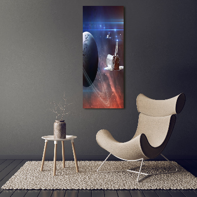 Cuadro de cristal moderno efecto brillo vertical Astronave
