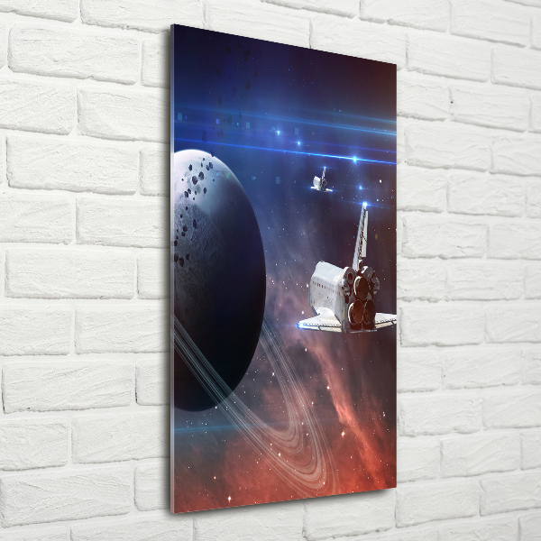 Cuadro de cristal moderno efecto brillo vertical Astronave