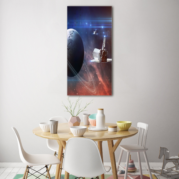 Cuadro de cristal moderno efecto brillo vertical Astronave