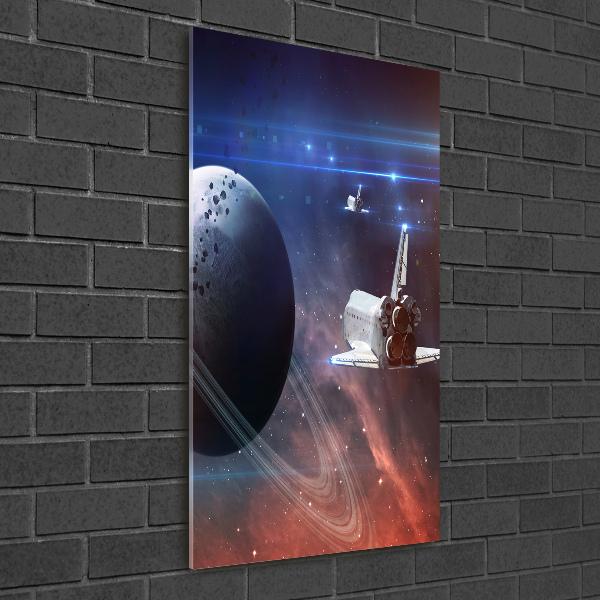 Cuadro de cristal moderno efecto brillo vertical Astronave