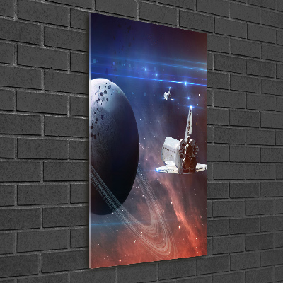 Cuadro de cristal moderno efecto brillo vertical Astronave