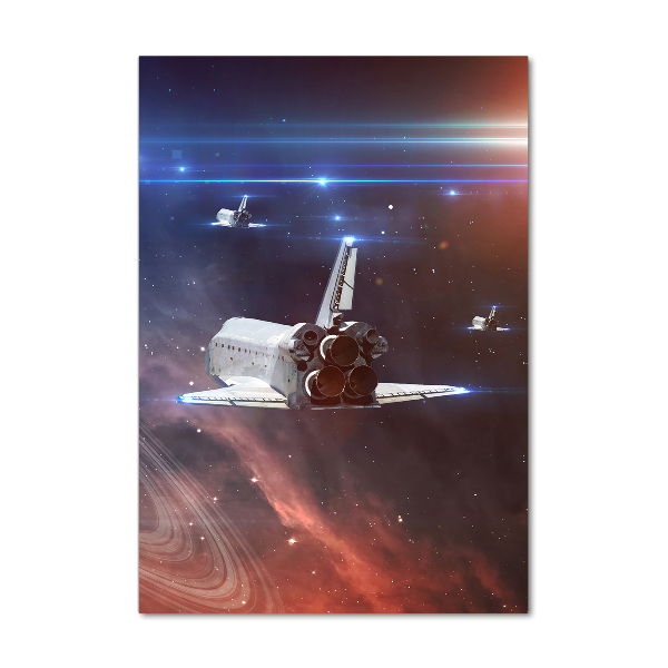 Cuadro de cristal moderno efecto brillo vertical Astronave