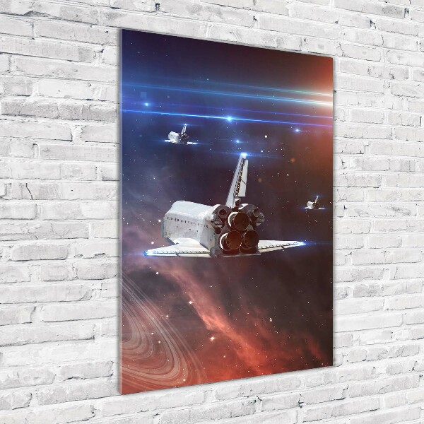 Cuadro de cristal moderno efecto brillo vertical Astronave