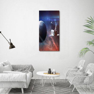 Cuadro de cristal moderno efecto brillo vertical Astronave