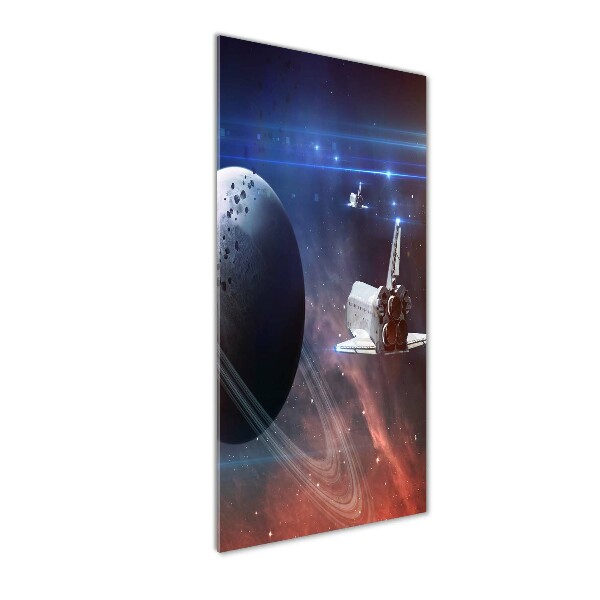 Cuadro de cristal moderno efecto brillo vertical Astronave