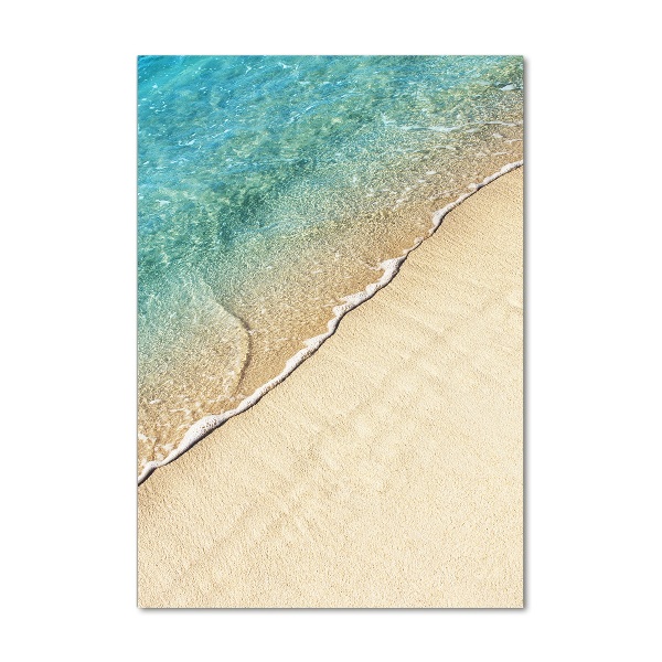 Cuadro decorativo en cristal con canto pulido vertical Ola del mar