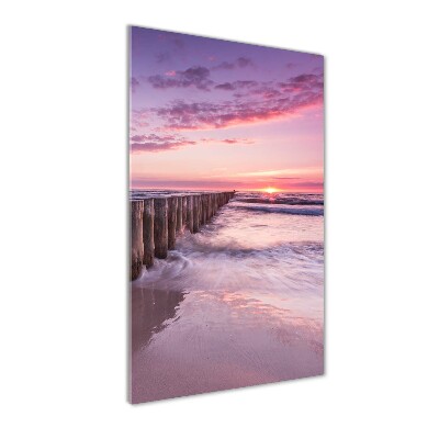 Fotocuadro de cristal elegante para hogar vertical Rompeolas