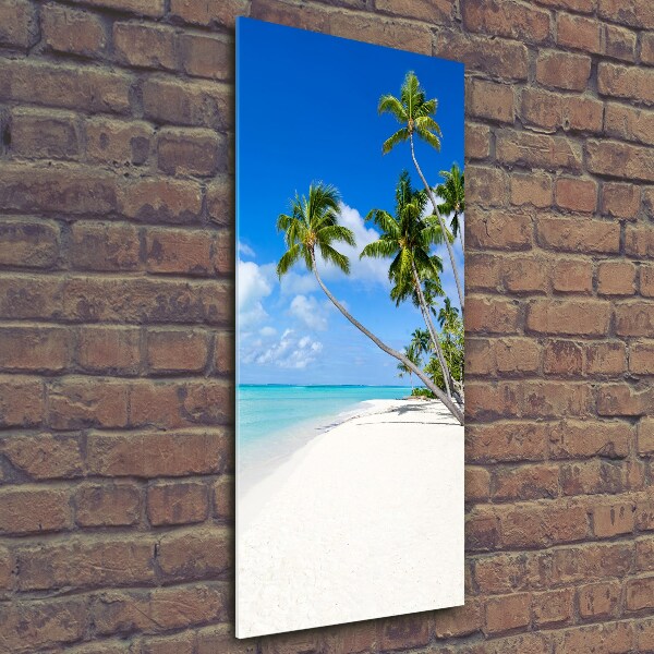 Cuadro de cristal moderno efecto brillo vertical Playa tropical