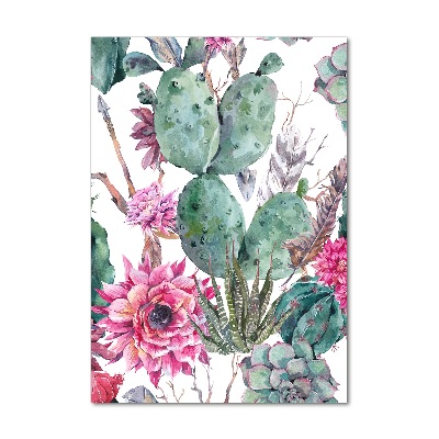 Cuadro de vidrio templado 4mm para pared vertical Cactus