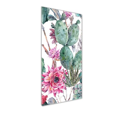 Cuadro de vidrio templado 4mm para pared vertical Cactus