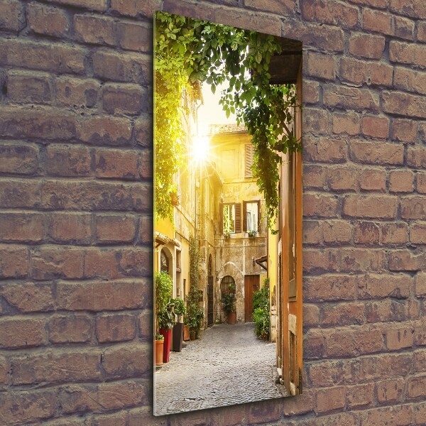 Fotocuadro de cristal elegante para hogar vertical calles italianas