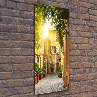 Fotocuadro de cristal elegante para hogar vertical calles italianas