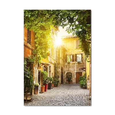 Fotocuadro de cristal elegante para hogar vertical calles italianas