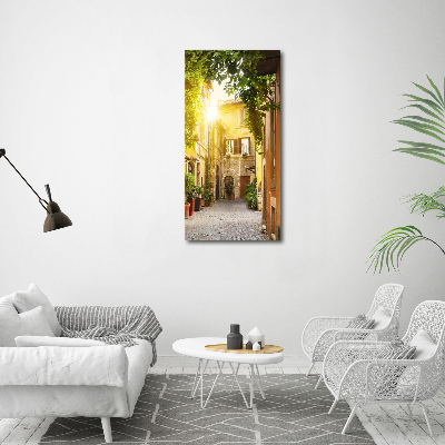 Fotocuadro de cristal elegante para hogar vertical calles italianas
