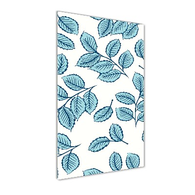 Fotocuadro de cristal elegante para hogar vertical Hojas