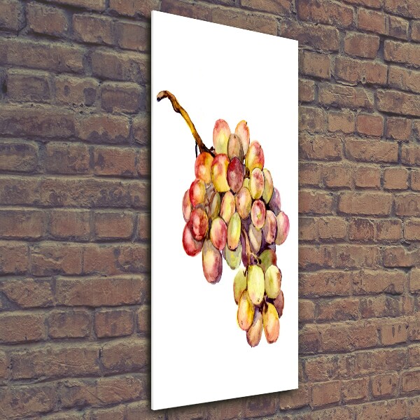 Cuadro decorativo en cristal con canto pulido vertical Uvas
