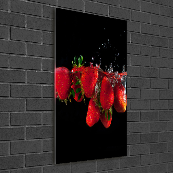 Cuadro de vidrio templado 4mm para pared vertical Fresas en agua
