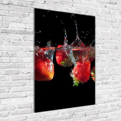 Cuadro de vidrio templado 4mm para pared vertical Fresas en agua