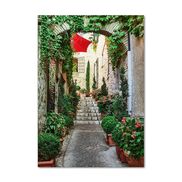 Cuadro de cristal moderno efecto brillo vertical Calles de Francia