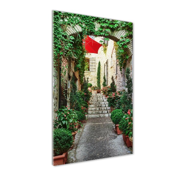 Cuadro de cristal moderno efecto brillo vertical Calles de Francia