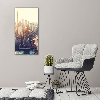 Cuadro de vidrio templado 4mm para pared vertical Vista aérea de Nueva York
