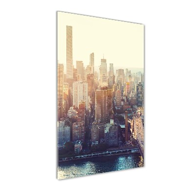 Cuadro de vidrio templado 4mm para pared vertical Vista aérea de Nueva York