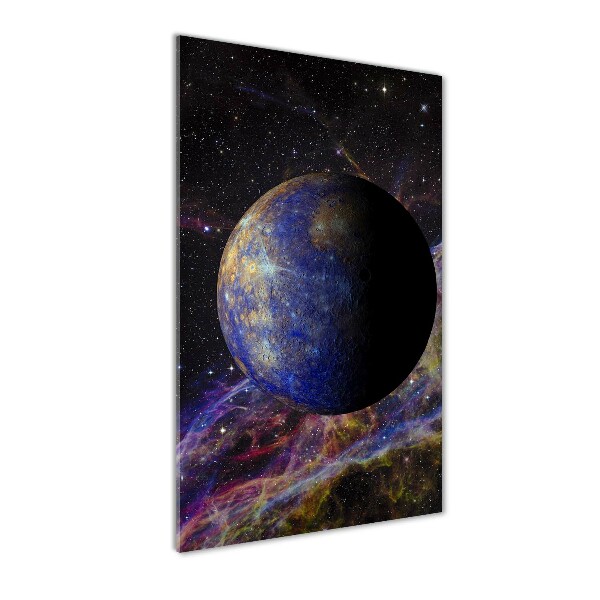 Cuadro decorativo en cristal con canto pulido vertical Mercurio