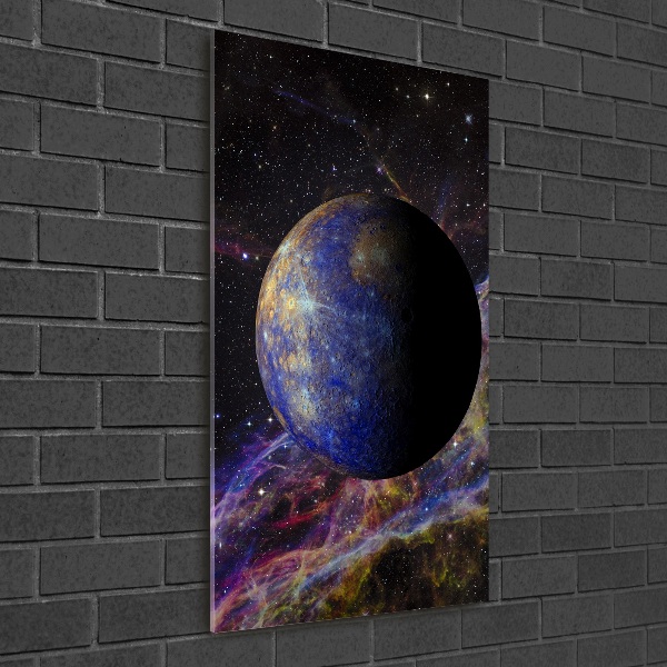 Cuadro decorativo en cristal con canto pulido vertical Mercurio