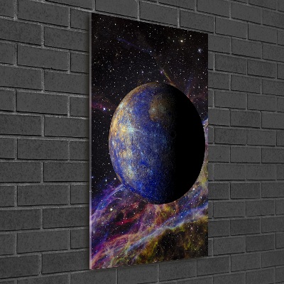 Cuadro decorativo en cristal con canto pulido vertical Mercurio