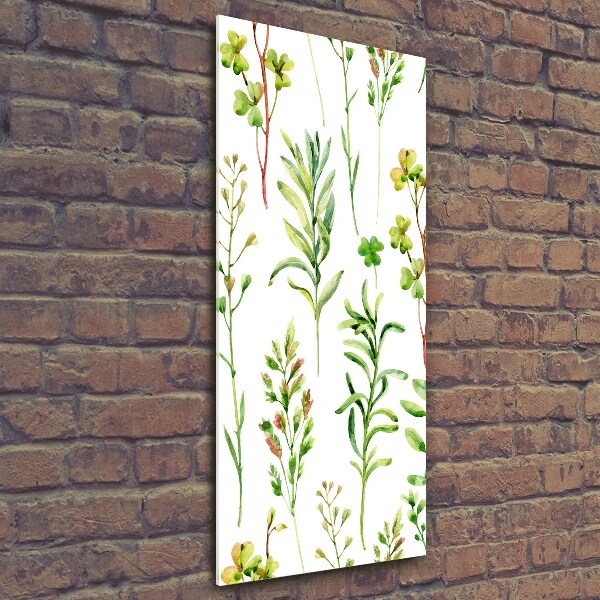 Cuadro de vidrio templado 4mm para pared vertical Malezas y hierbas