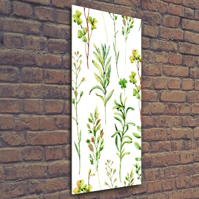 Cuadro de vidrio templado 4mm para pared vertical Malezas y hierbas