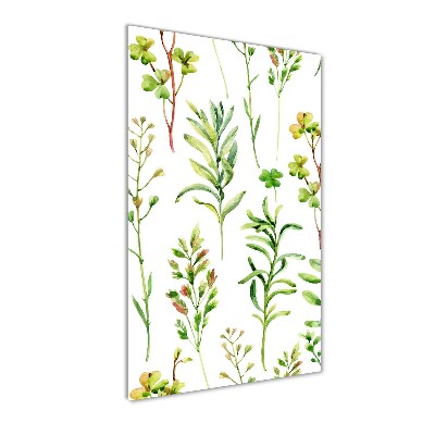 Cuadro de vidrio templado 4mm para pared vertical Malezas y hierbas