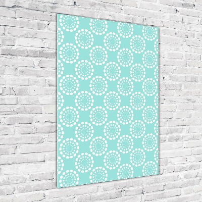 Cuadro decorativo en cristal con canto pulido vertical Fondo geométrico