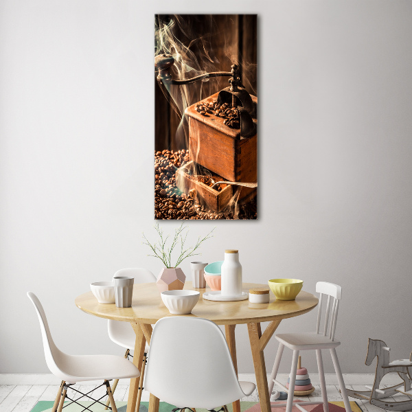 Cuadro de vidrio templado 4mm para pared vertical Granos de café