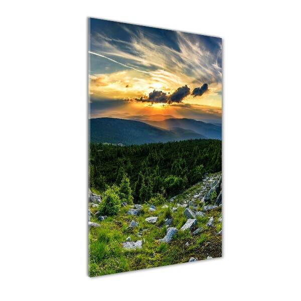 Cuadro de vidrio templado 4mm para pared vertical Panorama de las montañas