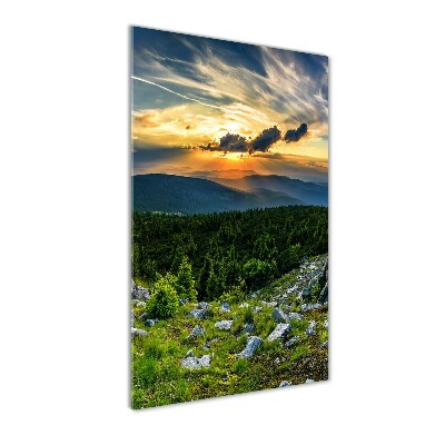 Cuadro de vidrio templado 4mm para pared vertical Panorama de las montañas